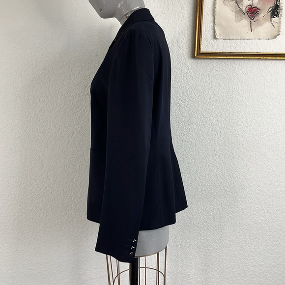 Burberry London Silver Enamel Button Navy Wool Stretch Blue Blazer - Picture 6 of 11